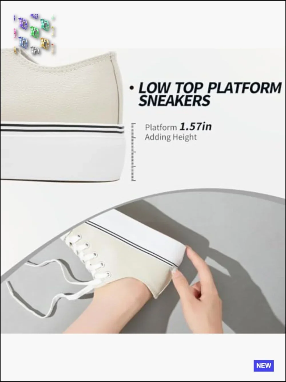Platform Sneakers Classic Low Top PU Leather Casual Walking Shoes Women